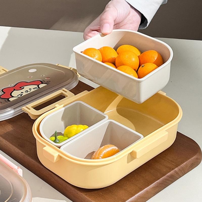 Stackable Bentos Box With Removable Inserts Multi Compartment Food Storage Container For Outdoor Activity