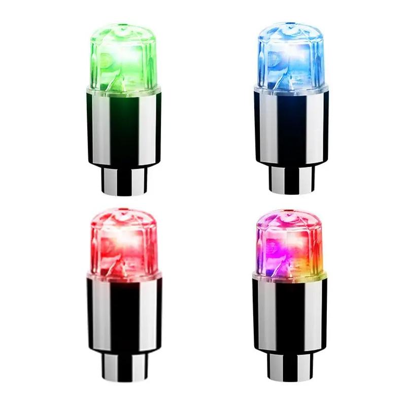1/4Pcs Car Wheel Lights Cap Auto LED Light Wheel Tire Tyre Air Valve Stem Caps Cover for Car Motorcycle Auto Lights Accessories