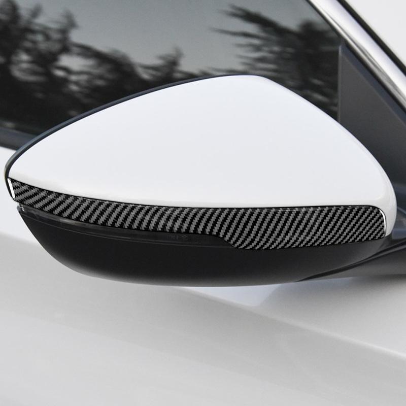 Real Carbon Fiber Car Accessories Side Mirror Strip Decorative Cover Soft Sticker For Honda Accord 10th Gen 2018
