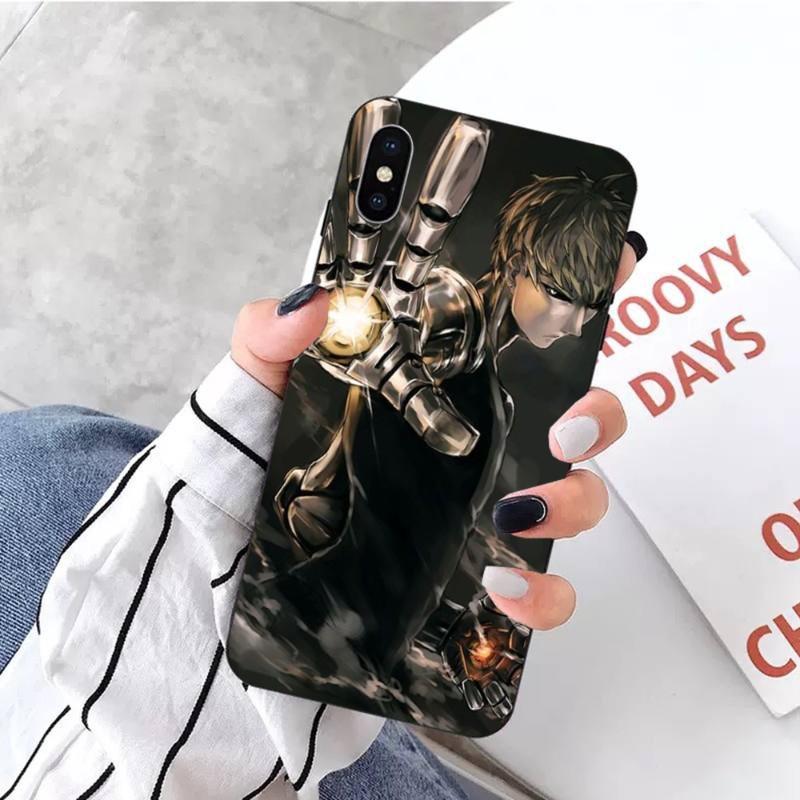 One Punch Man Genos Phone Case For IPhone 14 13 12 11 XS X 8 7 6 Plus Mini Pro Max SE 2022 Soft Black Phone Cover