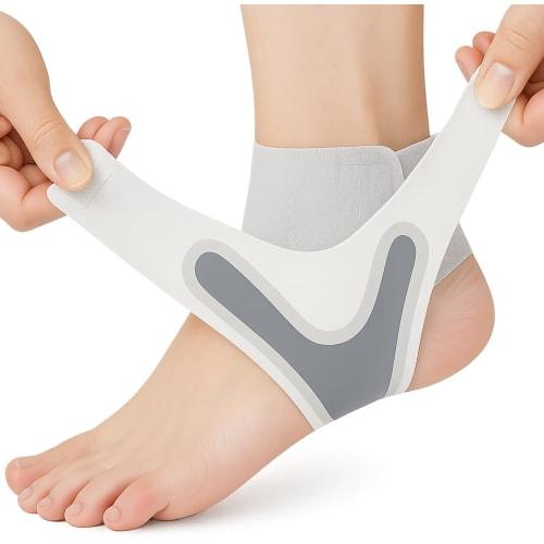 

RELAXEE Ankle Support [Recommended by Judo Therapists] Thin, Breathable, and Stretchy for Sports, Sprains, Arch Support, and Everyday Use (Gray, Right