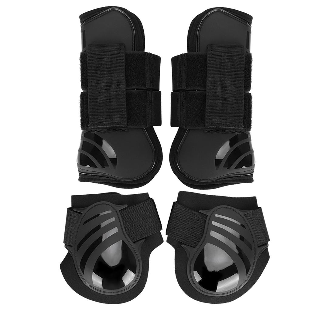 2 Pair Elastic Horse Boot Thicken PU Front Hind Boots Legs Protector for Training Jumping