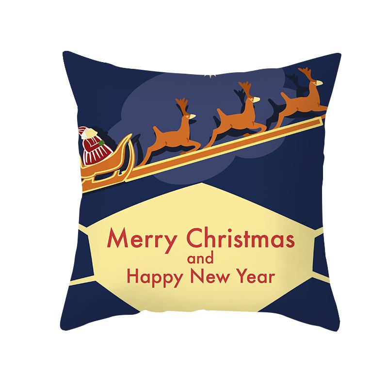 Christmas Pillow Case Cartoon Vent Mask Santa Claus Series Printed Sofa Cushion Pillow Case Home