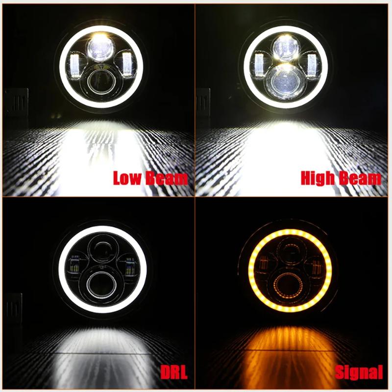 Motorbike LED Headlamp 12V Angel Eye DRL Light Strong Lumens for Cruiser Scooter and Touring Applications