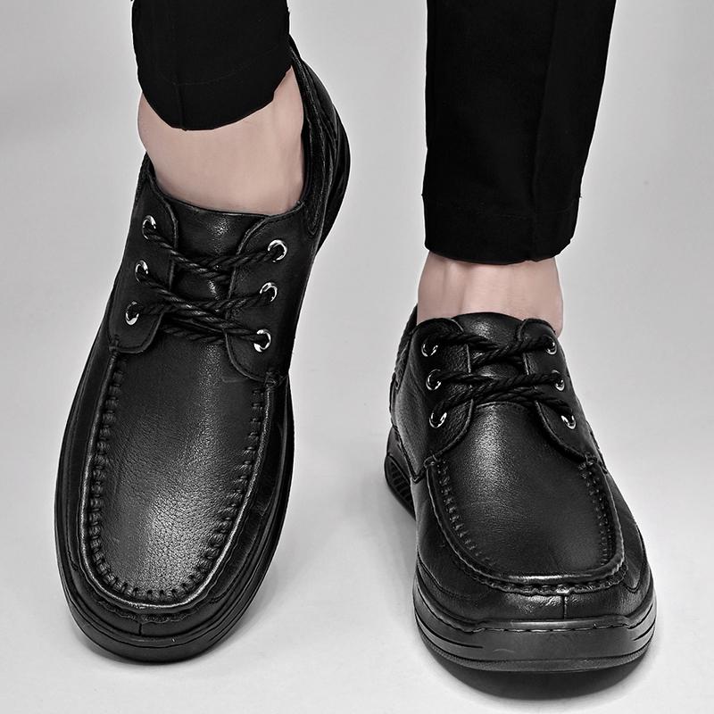 Fashion Men Genuine Leather Shoes Lace Up Oxfords Outdoor Antiskid Sneakers Breathable Casual Shoe Lace-Up Designer Vulcanized Shoes