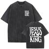 Vintage Washed Faith in God Christian Bible Verse Print T Shirts Men Womens Clothing Aesthetic Fashion Oversized Cotton Tshirt