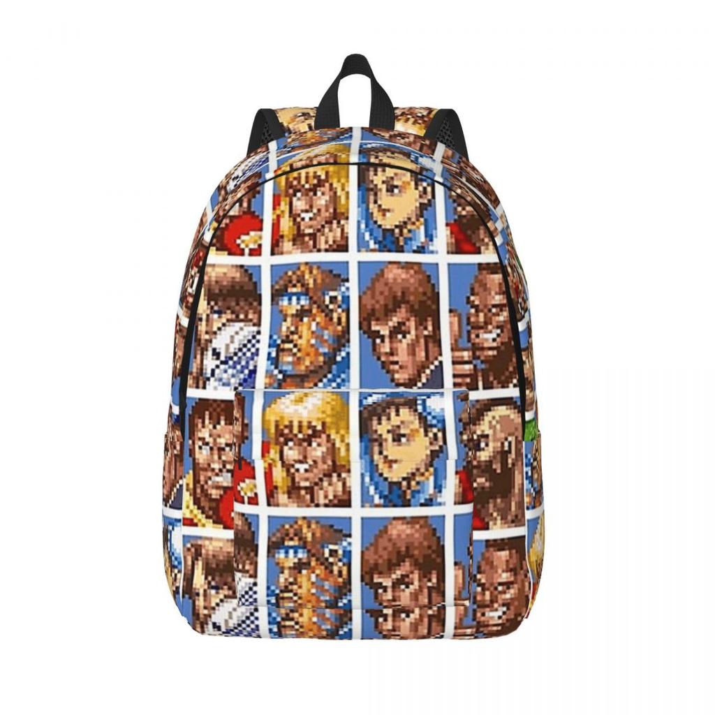 Defeated Portraits Super Street Fighter Backpack Daypack Large Capacity Children BookBag School Bag Shoulder Bags for Men Women