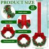 12Pcs Artificial Wreath 13cm Small Christmas Wreaths Ribbon Bows Wreath for Front Door Kitchen Cabinets Wall Window
