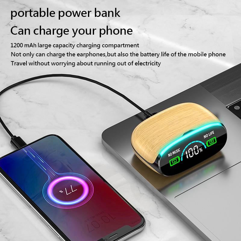 Wireless Long Battery Life Earbuds Simulated Log Bluetooth 5.3 Headset Touch Control Support Emergency Phone Charging