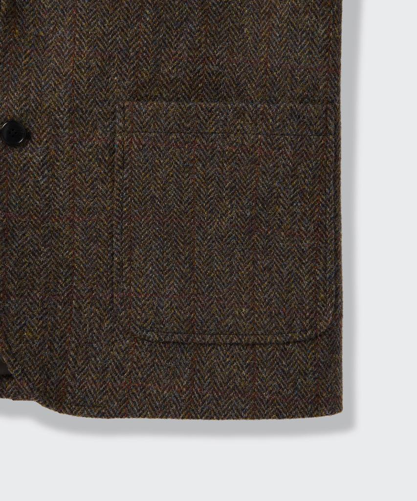 MUSINSA STANDARD [Harris Tweed] Herringbone Check Out Pocket Blazer [Brown]
