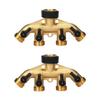 Brass 4 Way Hose Splitter for Outdoor Watering High Flowing Support Multiple Hose Connection Simultaneously Supplies