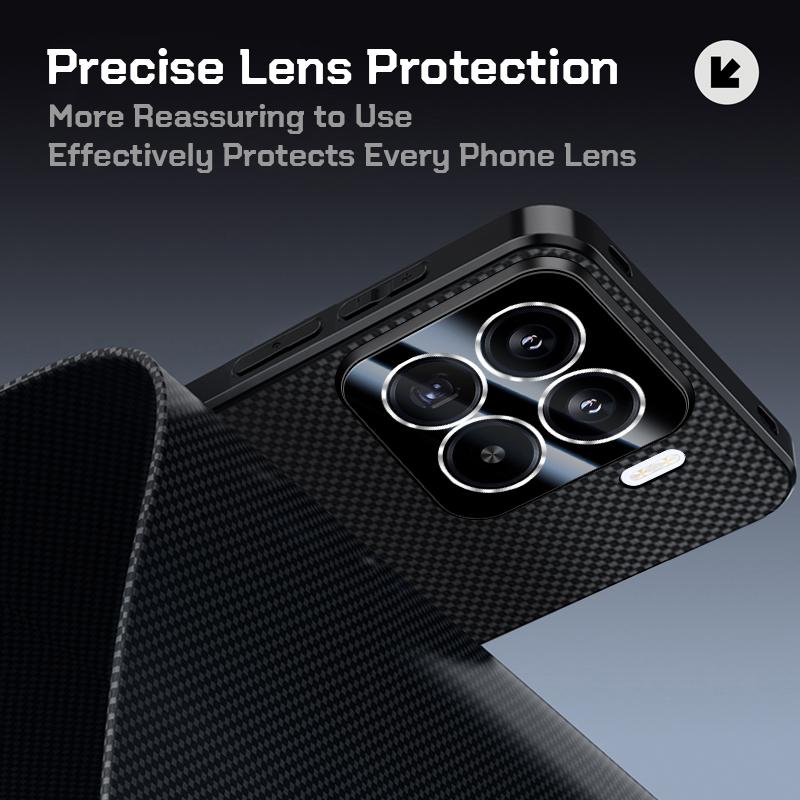 Carbon Fibre Texture Plastic Glass Lens Protection Case For Xiaomi Mi 17 Pro Max 1 1T 14 14T Pro Ultra Matte Shockproof Cover