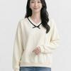 NaVaVa Women LoVely Ribbon Point V Neck Long sleeVe Sweatshirt Nt3271