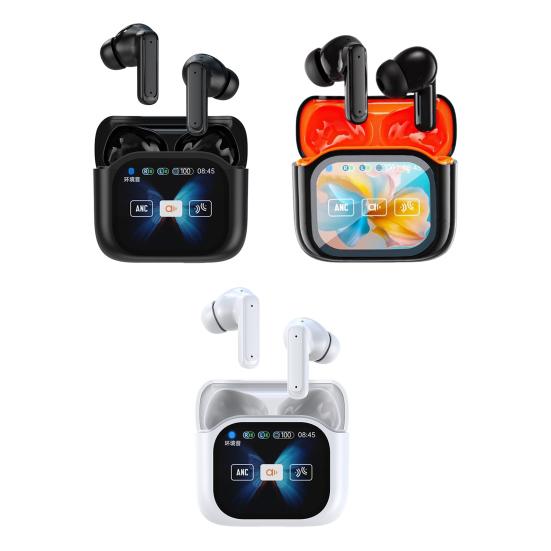 1 Pair Wireless Earphone with Smart Touch Screen Case Noise Canceling HiFi Sound Bluetooth-compatible 5.4