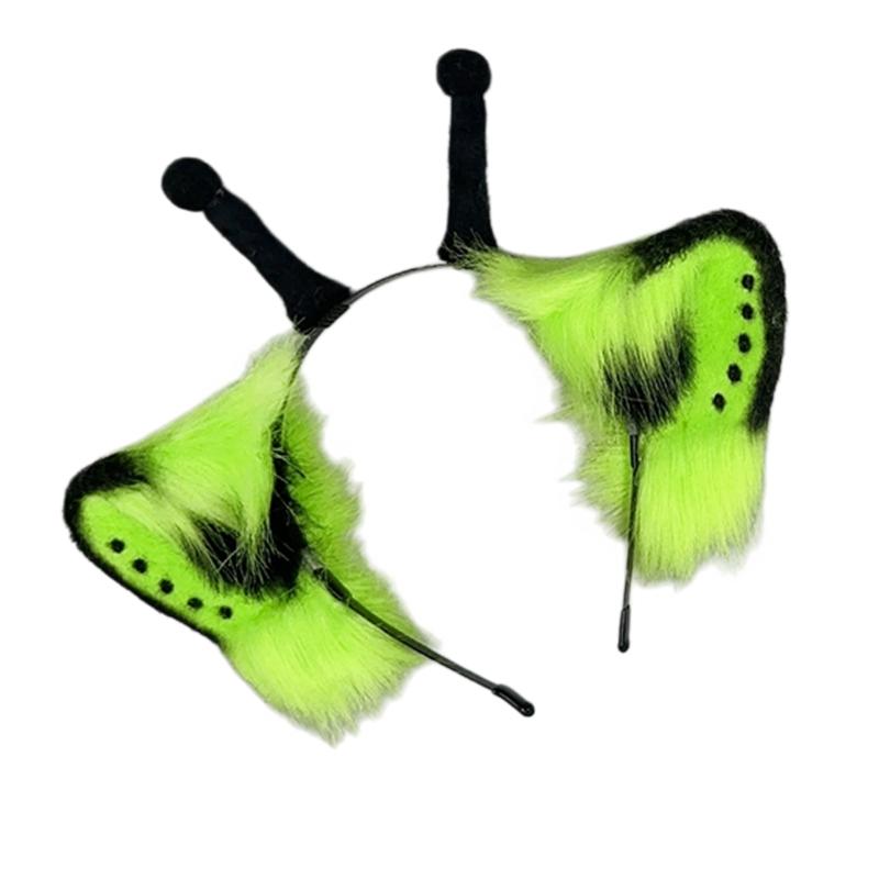 Furry Faux Furs Cats Ears Headbands Foxes Tail Animal Cosplay Costume Plush Alien Creature Costume Accessory for Roleplay Looks, Cosplay Gatherings,