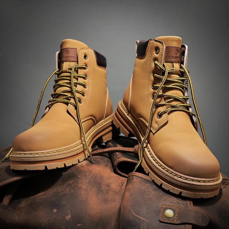 Man Shoes Military High Top Winter Lace-Up Botas Hombre Men Leather Shoes Fashion Motorcycle Men Ankle Boots Men Boots