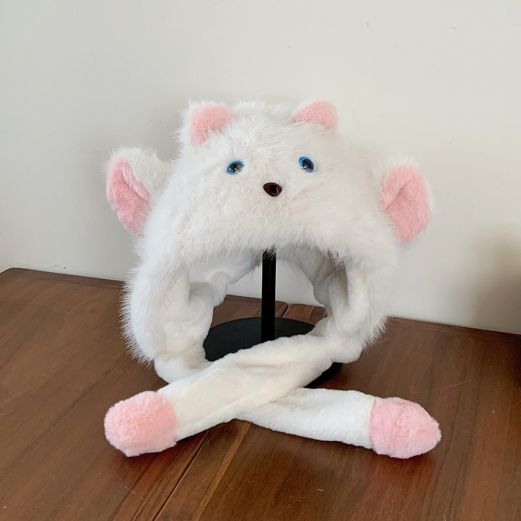 Zhao Ruth Has the Same Cute Lamb Hat for Women, Thickened Warm and Cold Ear Protection Hat In Winter, and the Ears Will Move Two Sets.