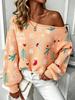 Cozy One-Shoulder Long Sleeve Knit Sweater for Women - Warm Christmas Autumn/Winter Style 2026