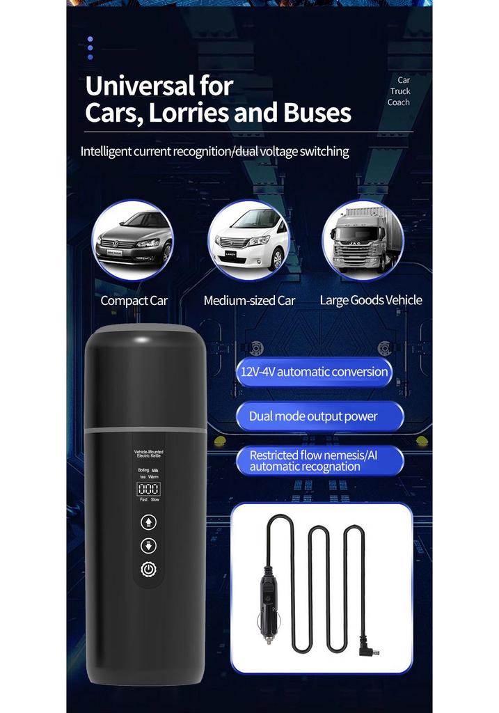Universal 12V/24V Portable Multi-Functional Electric Heated Car Water Cup