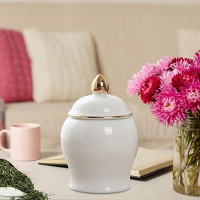 Borcan Ceramic de Bucătărie Mini Ghimbir cu Capac Ermetic pentru Servire Cafea Măcinată, Ceai, Zahăr,