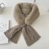 Knitted scarf women's autumn and winter versatile wool plush imitation Rex rabbit hair cross scarf solid color thickened neck protector fur collar