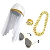 1 Set Arab Costume Accessories Set Muslims Costume Set Arab Costume Set False Beard Sunglasses Necklace