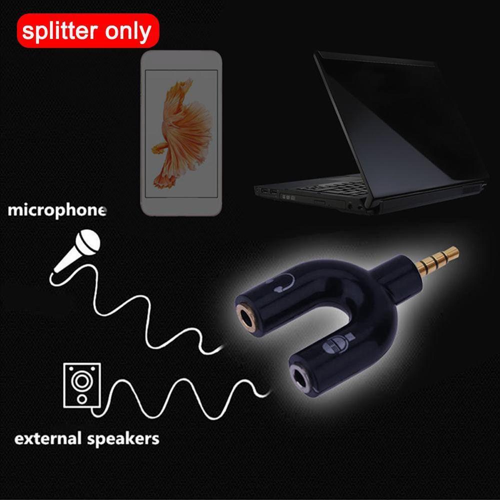 Cord Adapter Audio Line Audio Cable Microphone Connector Earphone Splitter Cable U Type Adapter