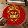 1pc Crown Red Round Chair mat Area Rug - Non-Slip, Floor Mat for Office, Bedroom, and Indoor Decor c1125585