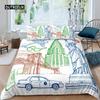 Statue of Liberty Bedspread Cover Hip Hop Full Size Peace Sign Love Heart Bed Cover Kit American Eyes Colorful Sturdy Polyester Quilt Cover