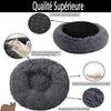 Coussin Chien - DUCHEN - Lit Moelleux Rond - Gris foncé - 100L x 100l x 20ep cm - Grand Taille