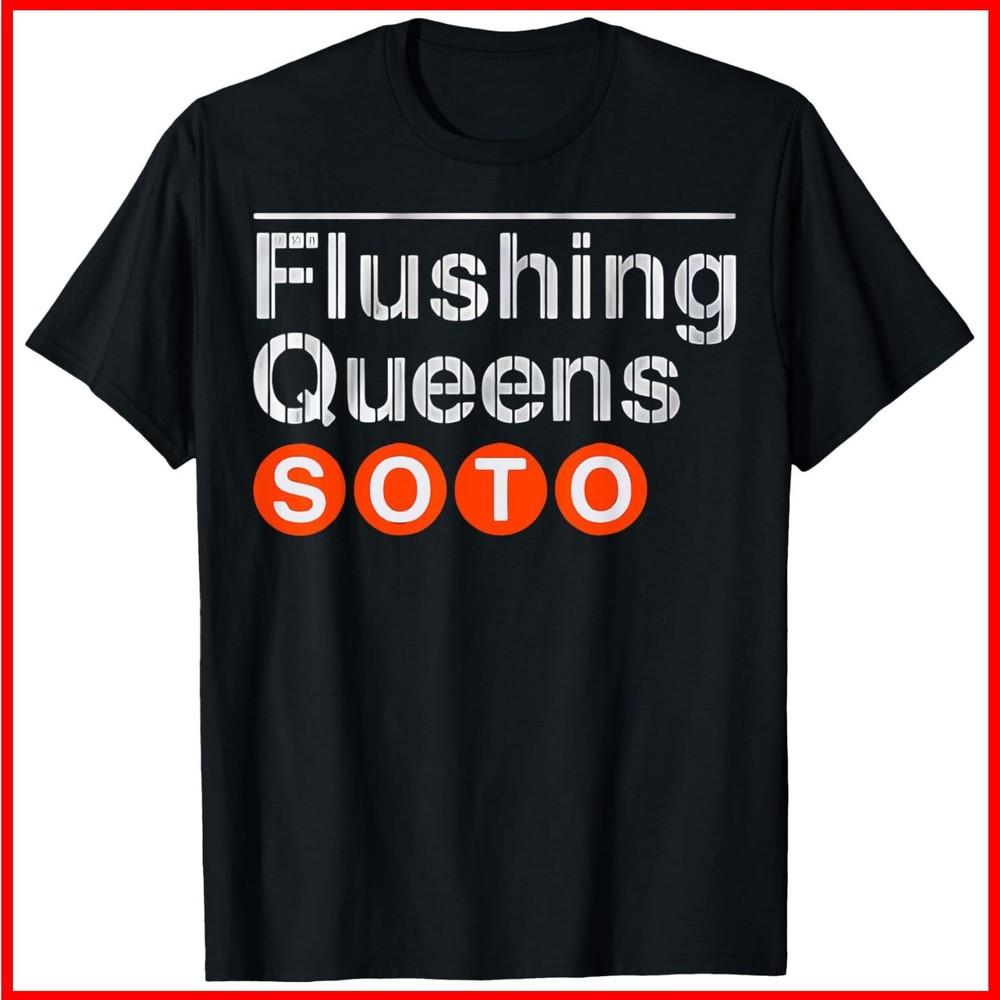 Juan Flushing Queens Soto Subway Platform Sign Black Cotton T-Shirt Unisex T-Shirt S
