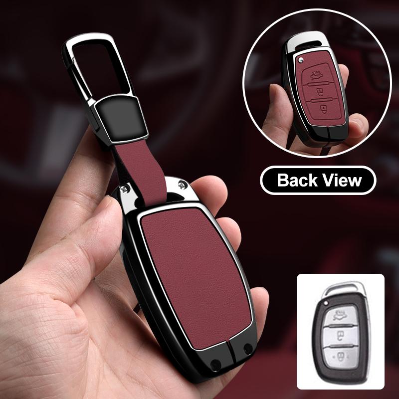 Zinc Alloy Car Key Case Cover For Hyundai Tucson Santa Fe Rena Sonata Elantra Creta Ix35 Ix45 I10 I30 I40 Accessories Bag