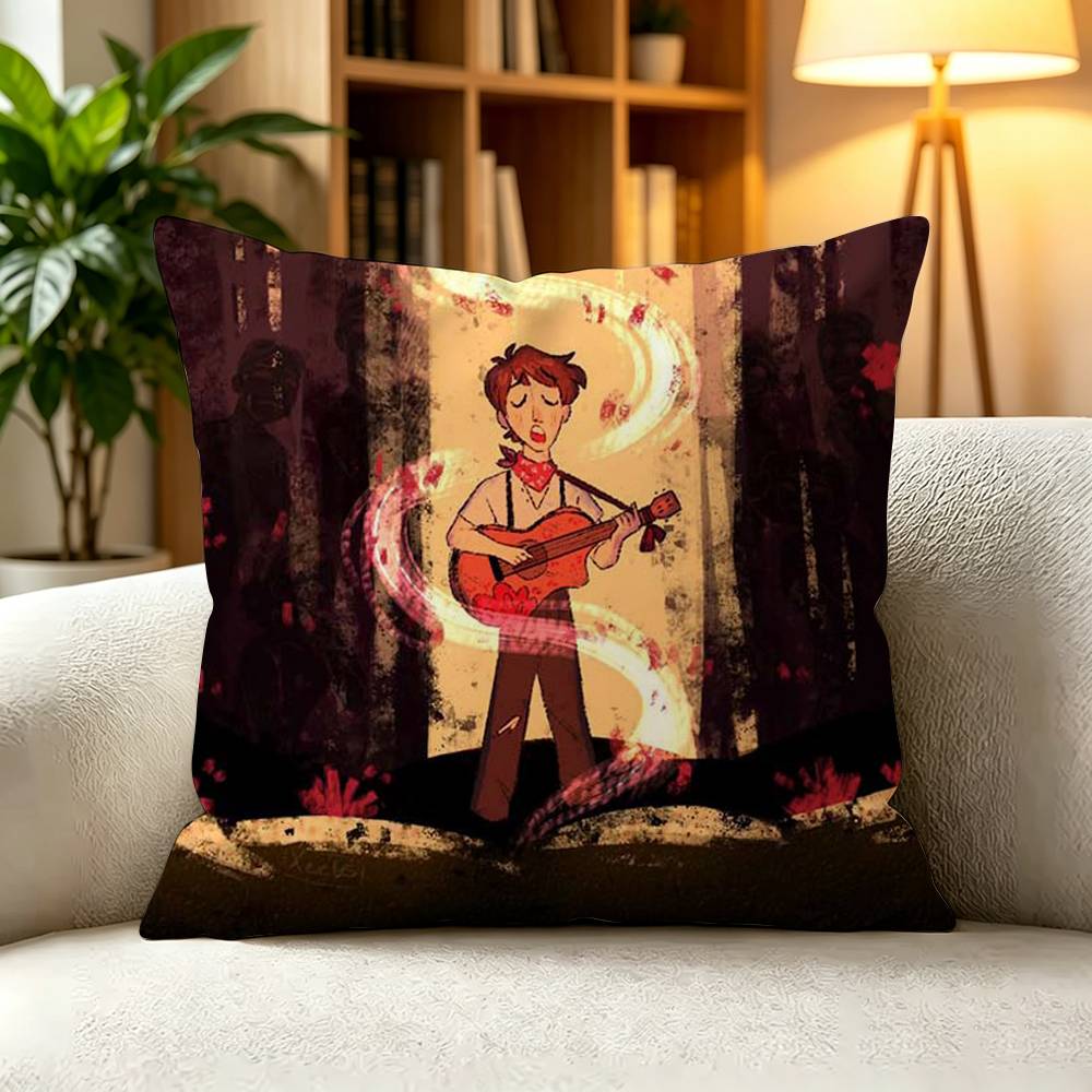 HHadestown Eurydice Vintage Folk Broadway Square DoubleSided printed Pillow Case Bedroom Bedside Pillow Sofa Cushion Cover
