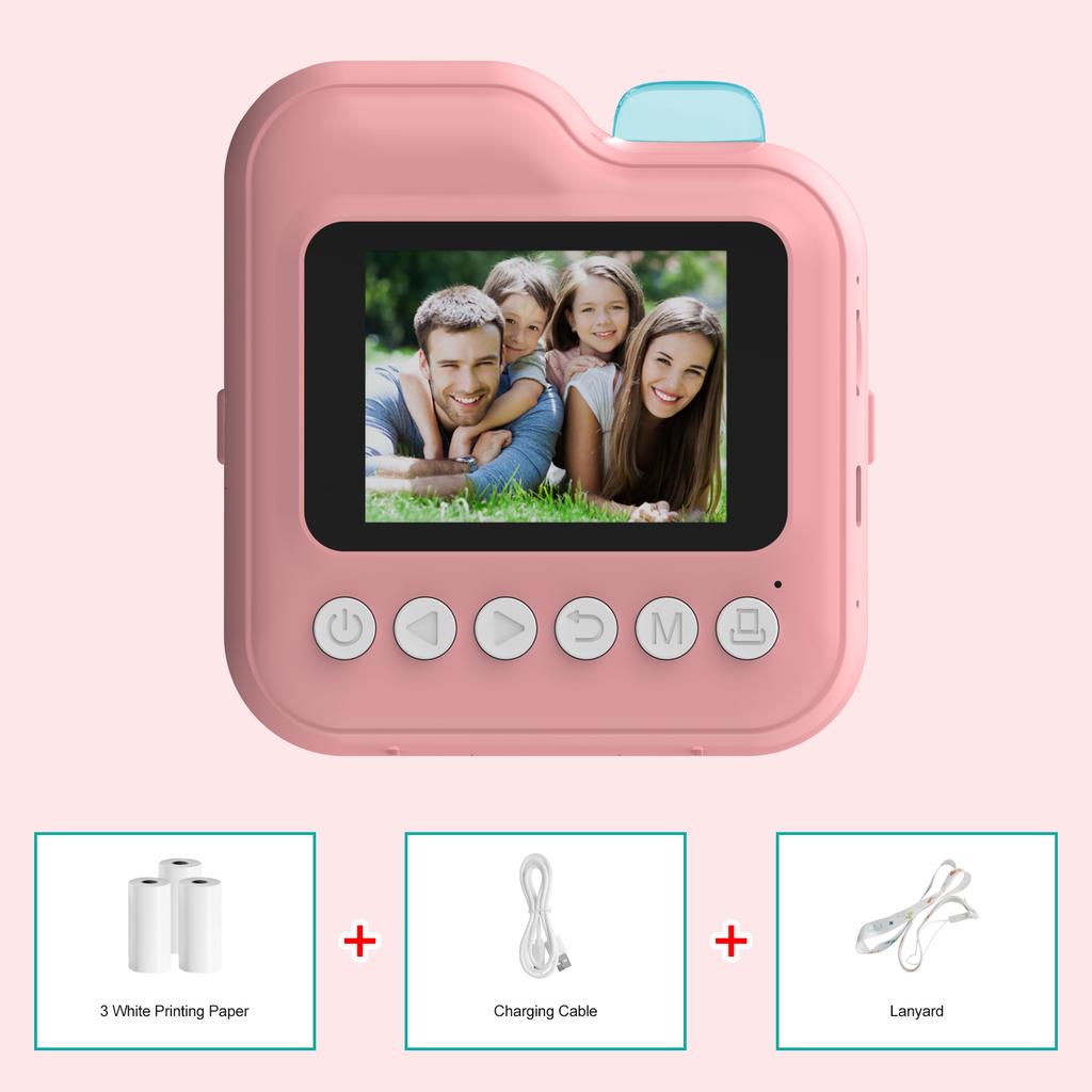 Children Camera Mini Instant Print Digital Camera 32G Memory Card Printing Paper Kids Video Educational Toys For Boys Girls