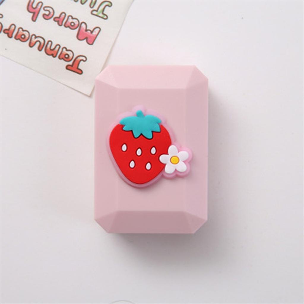 Travel Outdoor Cute Fruit Shape Storage C^ontact L^ens Holder Case Mirror Box Container