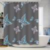 Decorative Shower Curtain With Chalk Butterfly Pattern For Bathrooms Polyester Fabric, Water-Resistant, Non-Slip Blackout Shower