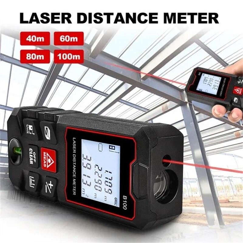 80M 100M Electronic Ruler Portable Laser Distance Meter Rangefinder Tape Range Finder Build Measure Device