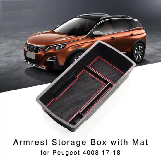 New Armrest Storage Box for 2017 2018 Peugeot 4008 Central Console Glove Tray