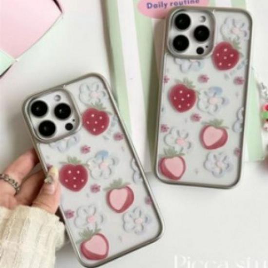Creative Strawberry Phone Case for iPhone 11-15, Compatible with Apple 14 Pro Max, Soft, and Stylish for Women