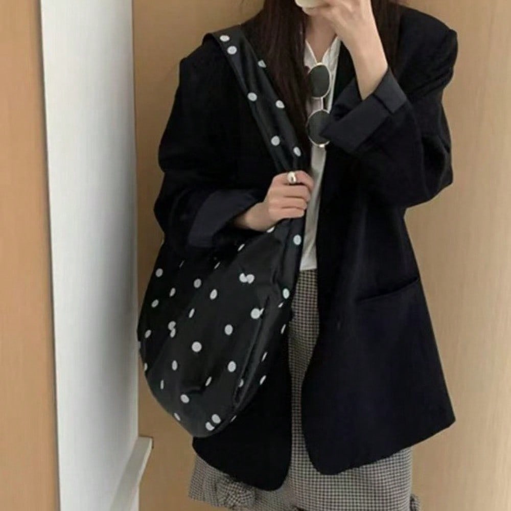 Spring and Summer Retro Polka Dot Large Capacity Tote Bag Shoulder Bag