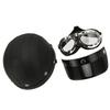 Motorcycle Helmet Cap Black Free Size Outdoor Riding Baseball Helmet Cap with Glossy Glasses for