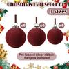 18 Pcs Christmas Velvet Christmas Balls Bulk Flocked Xmas Tree Ball Ornaments Plastic Velvet Christmas Ornaments Xmas Tree Hanging Decoration 2.36