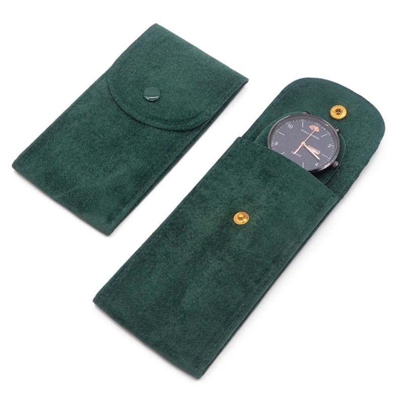 Portable Flannelette Fabric Watch Pouch Storage Bag Single Watch Travel for Case Organizer Display Pouch for Men and Wom