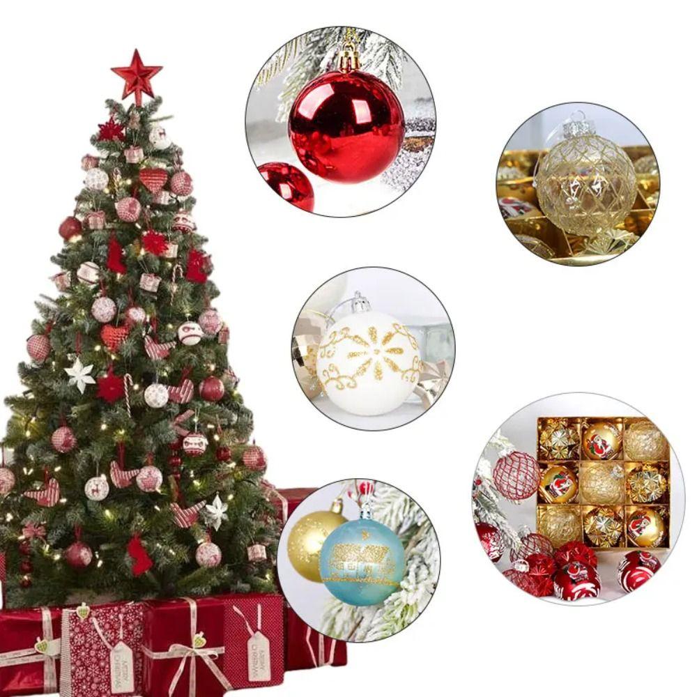 9PCS/Box Colorful Christmas Tree Pendant 8cm Electroplated Ball Christmas Ball Party