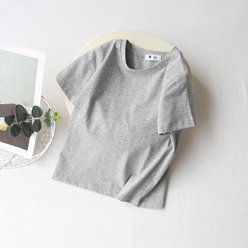 Candy Color T Summer New Boys' Basic Solid Color Top, Girls' Baby Versatile Half Sleeved Cotton T-shirt
