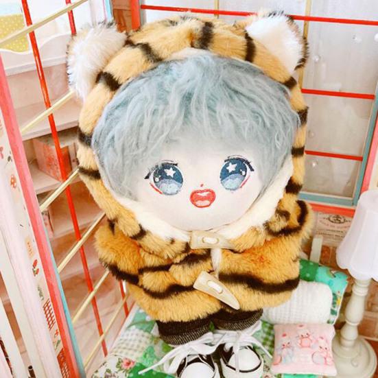 Doll Clothes Tiger Pattern Dress-up Fabric Beautiful Doll Hooded Coat Pants Outfit for 20cm Doll