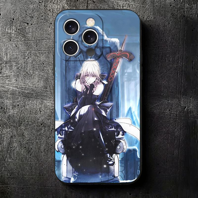 Fate Zero Stay Night Saber Soft Phone Case for iPhone 16 16E 17 Air 15 Pro Max 14 Plus 13 Mini 11 12 7 Black Cover Back Shell