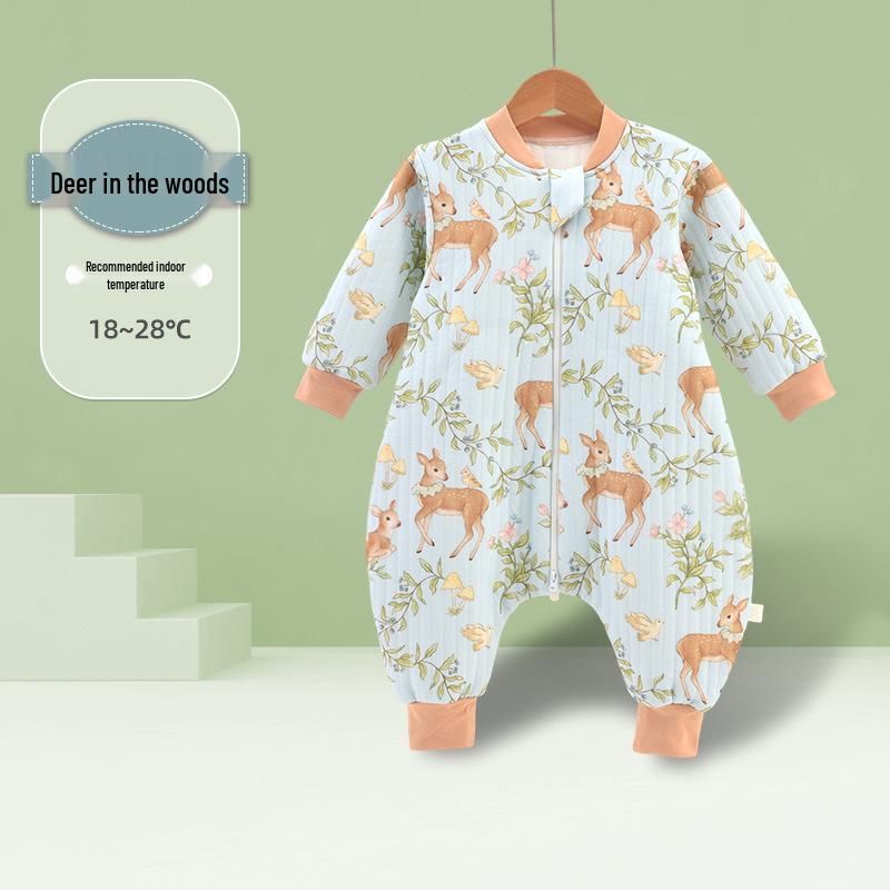Autumn/Winter Class A Pure Cotton Newborn Sleeping Bag - Thin Anti-Kick Quilt with Split Legs