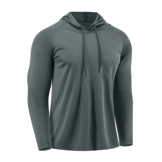 Herren Athletik Hoodie Schnelltrocknend Mit Kapuze Fitness Oberteil Slim Fit Langarm Trainings Pullover Laufshirt für Fitnessstudio Joggen Training