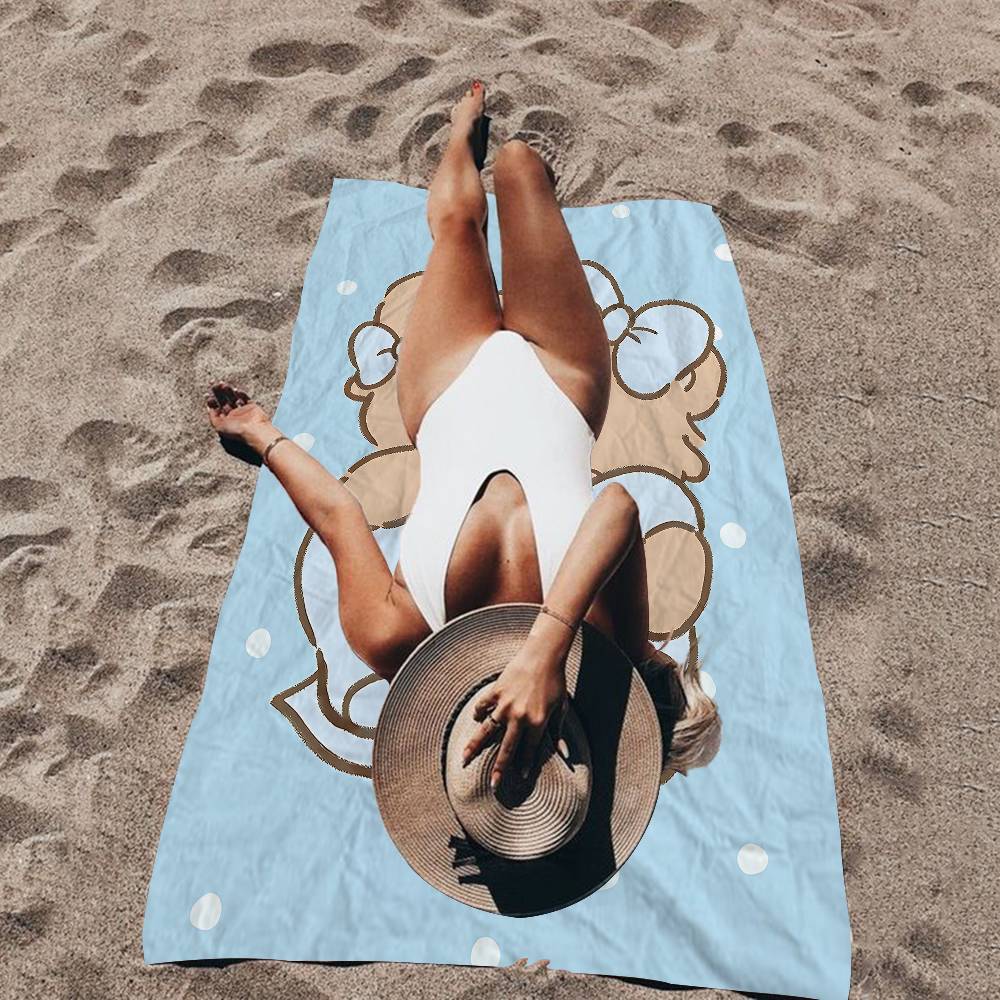 Cute M-Mikko I-Illustrations Anime Beach Towel Colorful Bath Towels For Girl Microfiber Quick Dry Sand Free Beach Yoga
